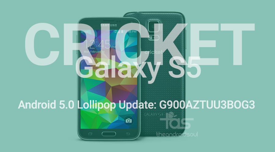 Cricket Galaxy S5 obtiene la actualización Lollipop en la versión G900AZTUU3BOG3 [Odin TAR]