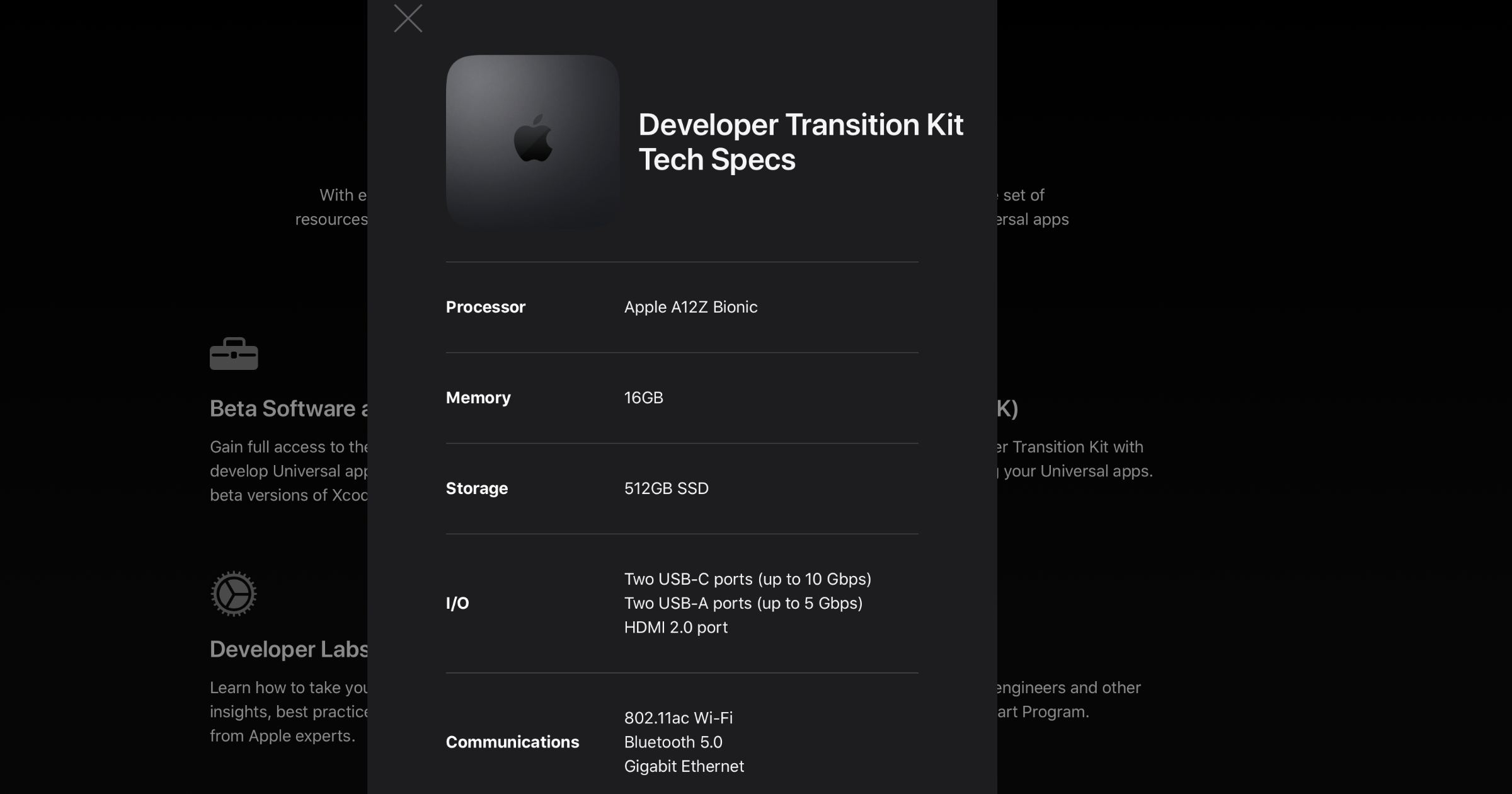 Apple Developer Transition Kit Mac mini
