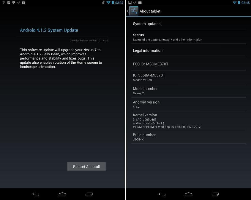 Descarga la actualización OTA de Nexus 7 Android 4.1.2 e instálala tú mismo
