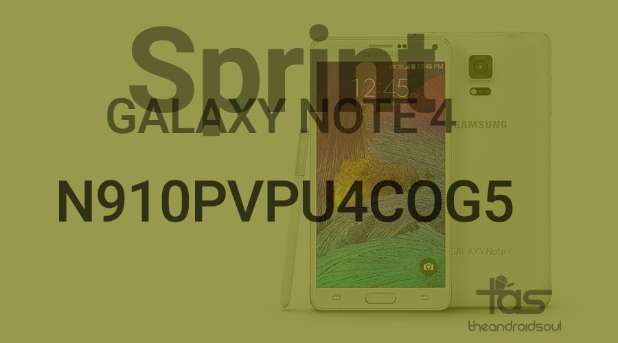 Descargue la actualización N910PVPU4COG5 Android 5.1.1 para Sprint Galaxy Note 4 [Stock Odin TAR]