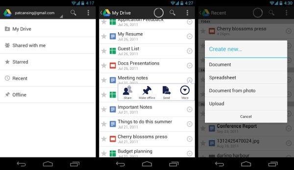 Descargue la aplicación Google Drive para Android desde Play Store y obtenga 5 GB de espacio en línea gratis