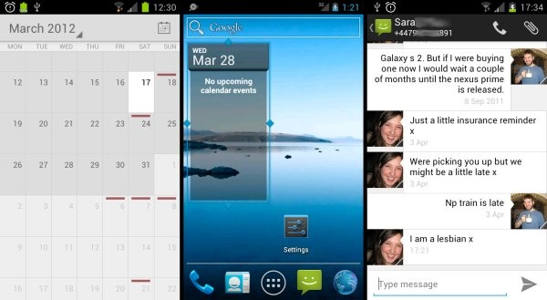 Descargue las aplicaciones de Stock Google Android 4.0 Ice Cream Sandwich: lanzador, calendario y mensajería