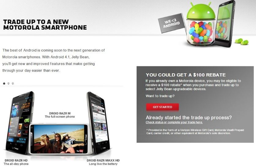 Dispositivos elegibles para el reembolso de $100 bajo la oferta de intercambio enumerados por Motorola