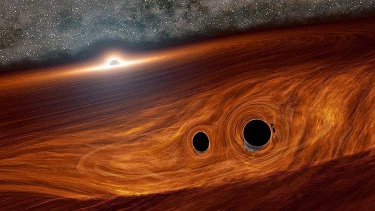 Dos agujeros negros chocan, los científicos detectan poderosos destellos de luz