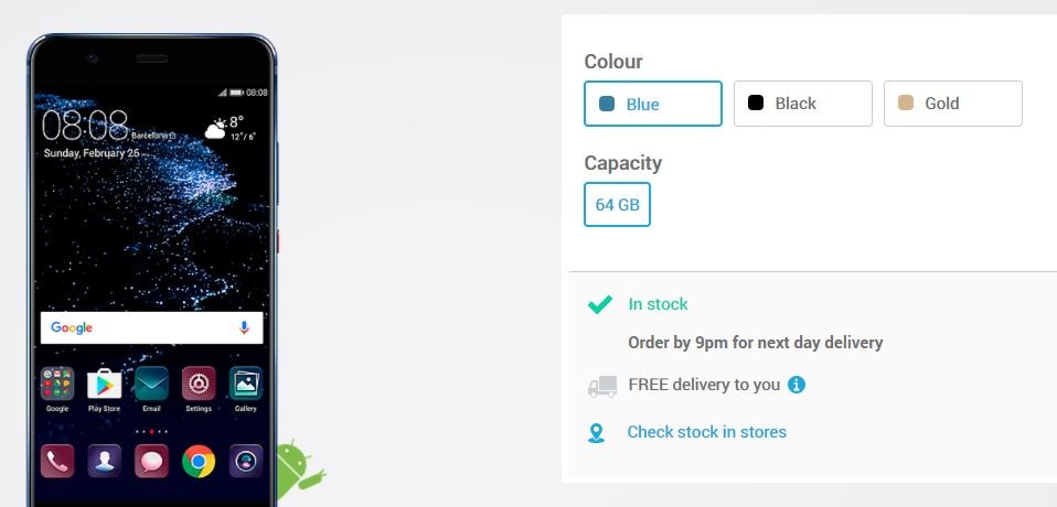 El color azul de Huawei P10 y P10 Plus ahora disponible en Carphone Warehouse UK