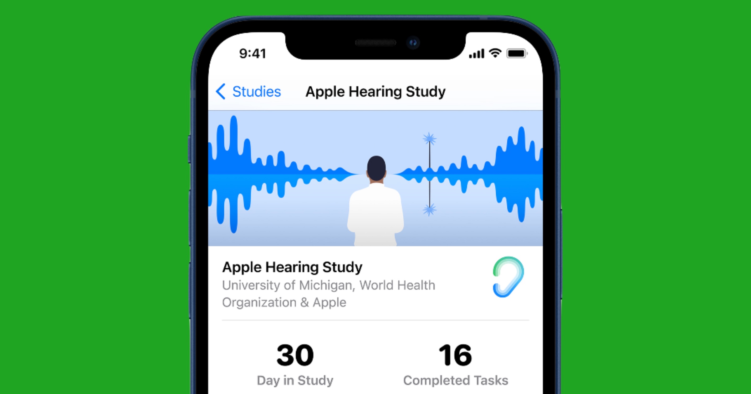 Apple hearing study research app