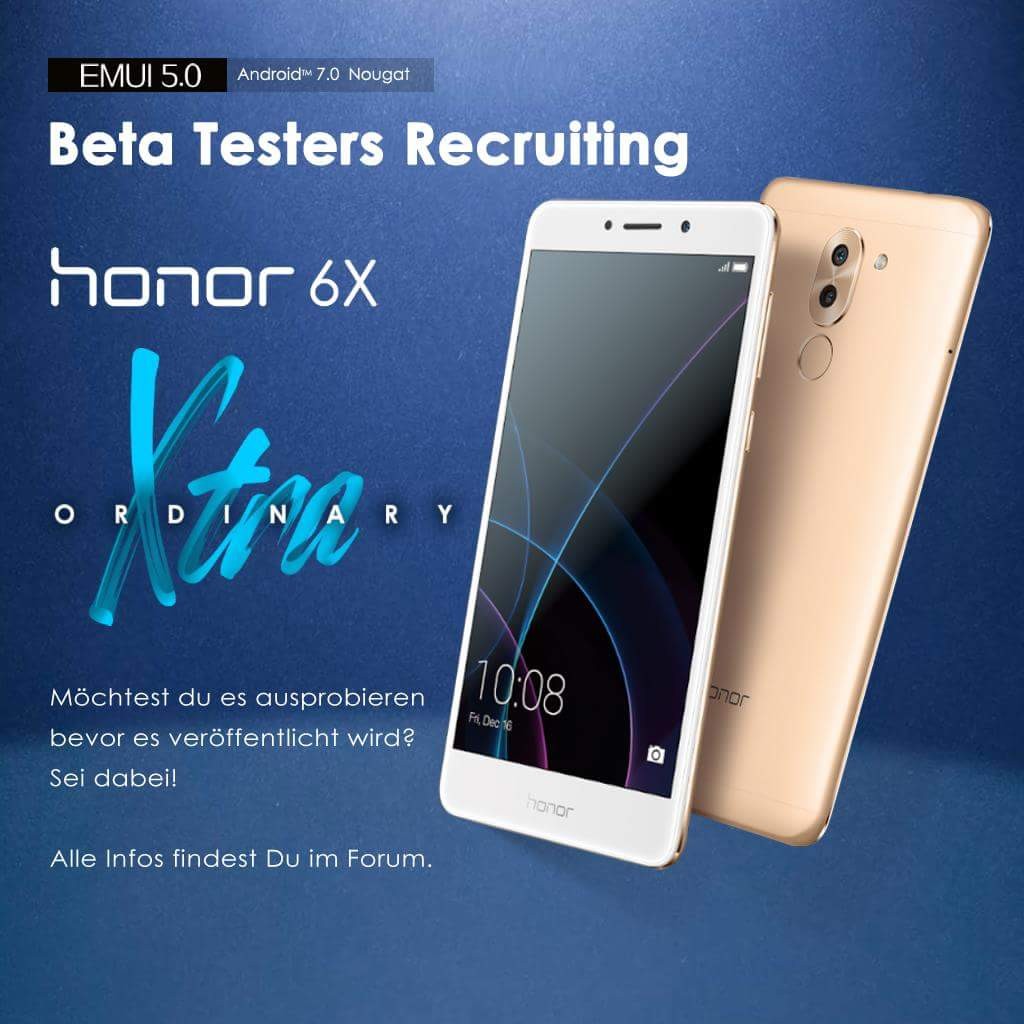 El lanzamiento beta de Huawei Honor 6X Nougat comienza en Alemania, compilación B130