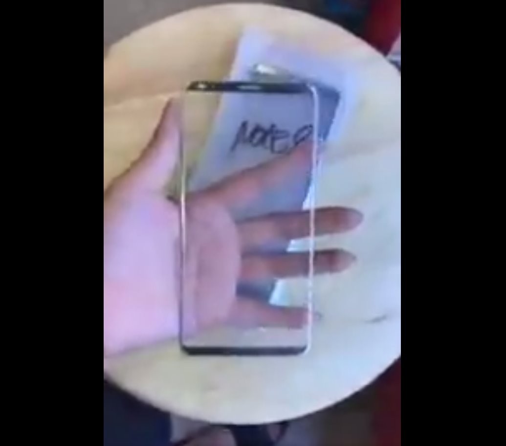 El panel frontal del Samsung Galaxy Note 8 se filtra en un video