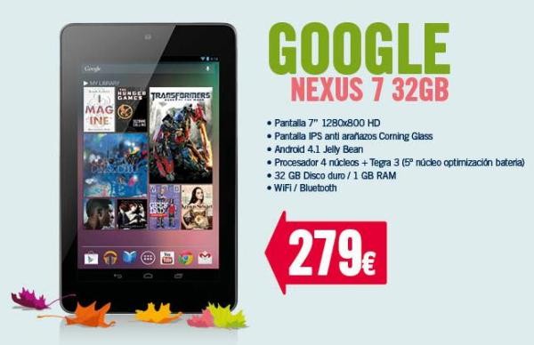 El precio del Nexus 7 de 32 GB es mucho más alto en España, parece