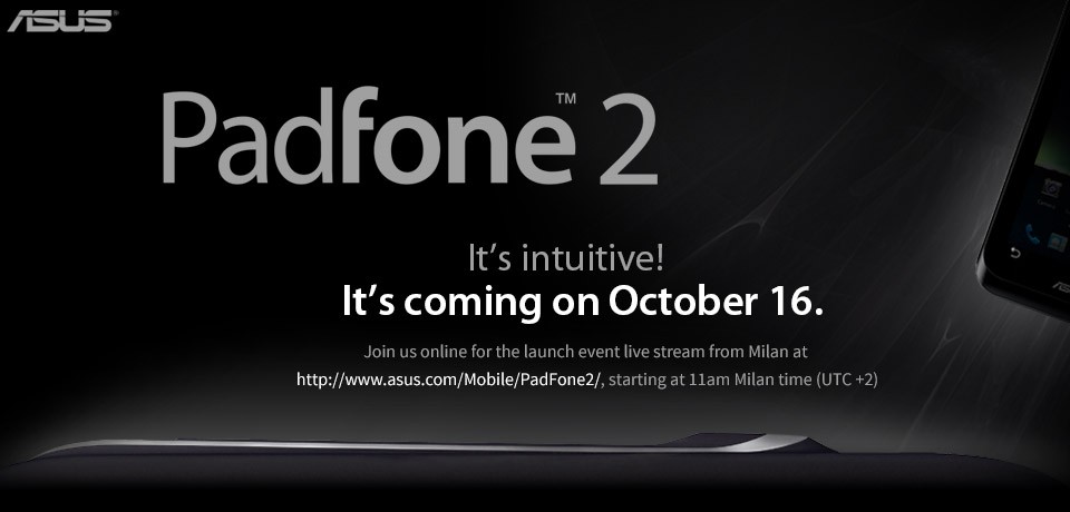 El teaser de ASUS Padfone 2 aparece en línea, se confirma el anuncio del 16 de octubre