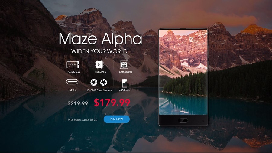 El teléfono sin marco Maze Alpha ahora está disponible para pre-pedido por solo $ 180