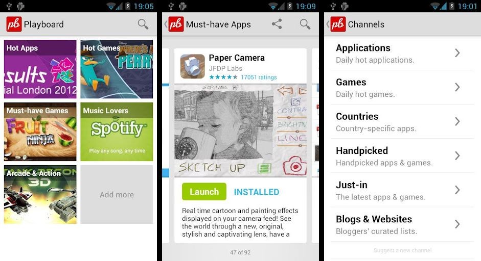 Encuentre las mejores aplicaciones y juegos de Android con la aplicación de Android Playboard