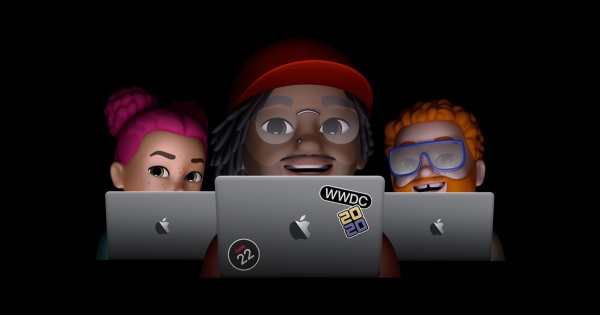 Image of three memojis as part of the WWDC 2020 announcement.
