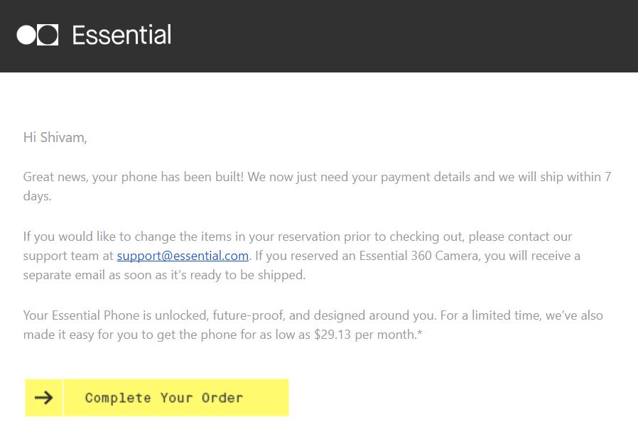 Essential Phone ya está listo para su envío para aquellos que se registraron previamente