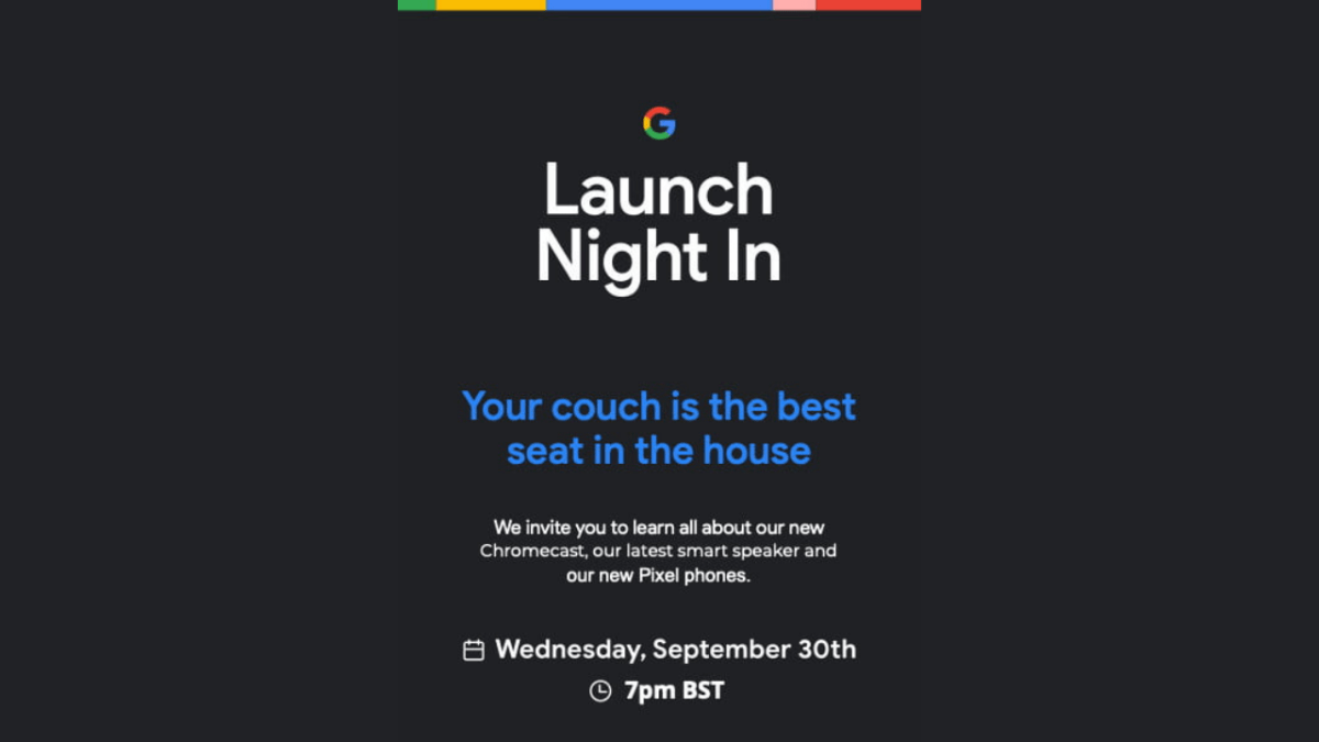 Evento de presentación de hardware de Google Pixel 5 el 30 de septiembre