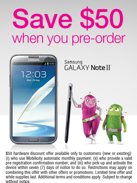 Fecha de lanzamiento del Samsung Galaxy Note 2 para Mobilicity Canada