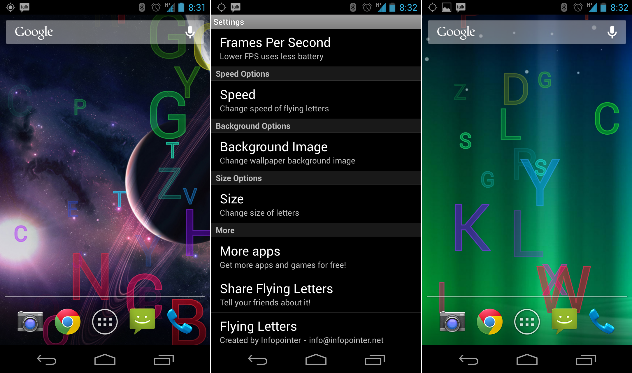 Flying Letters Live Wallpaper es una aplicación de Android LWP sorprendentemente hermosa
