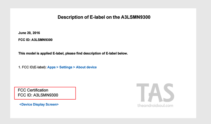 Galaxy Note 7 para lucir la etiqueta electrónica de la FCC, podría eliminar el texto incómodo en la parte posterior