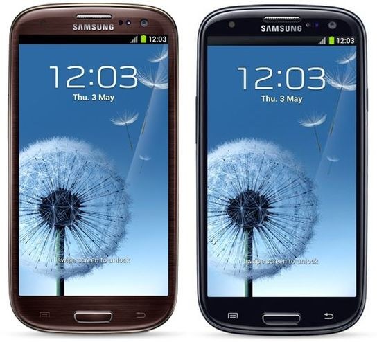 Galaxy S3 negro zafiro y marrón ámbar desbloqueado disponible en EE. UU. a un precio de $598.50
