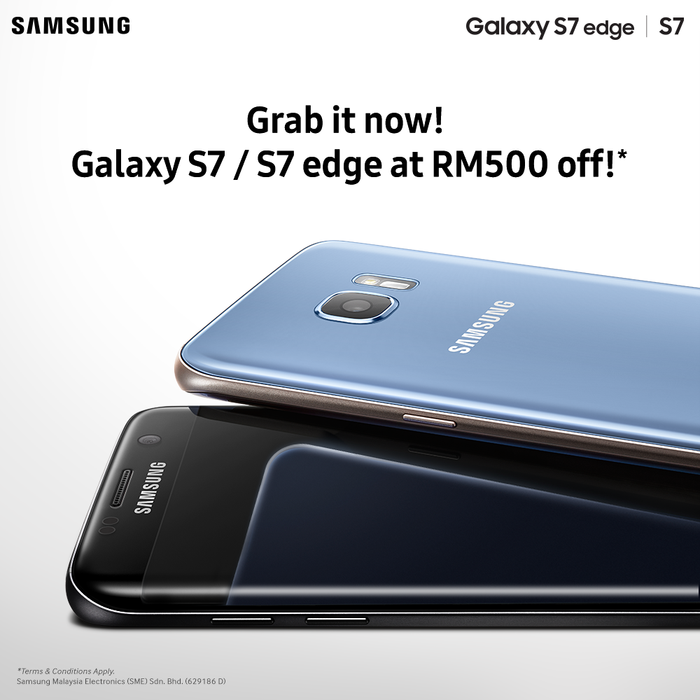 Galaxy S7 y S7 Edge disponibles por RM500 ($112) de descuento sobre el precio normal en Malasia