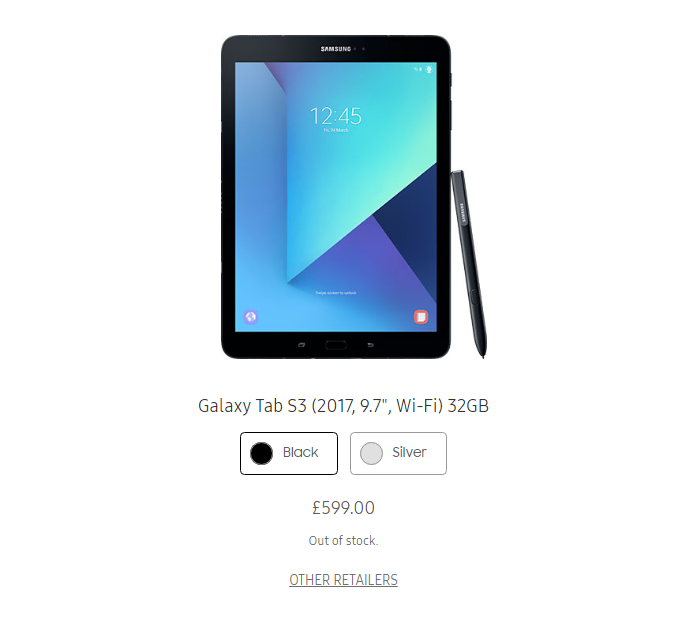 Galaxy Tab S3 se agota en Reino Unido