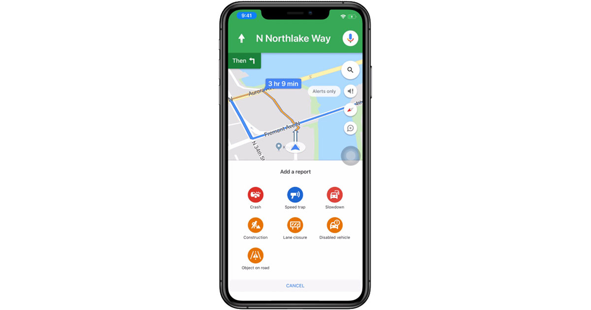 Google Maps agrega la capacidad de informar accidentes en iPhone