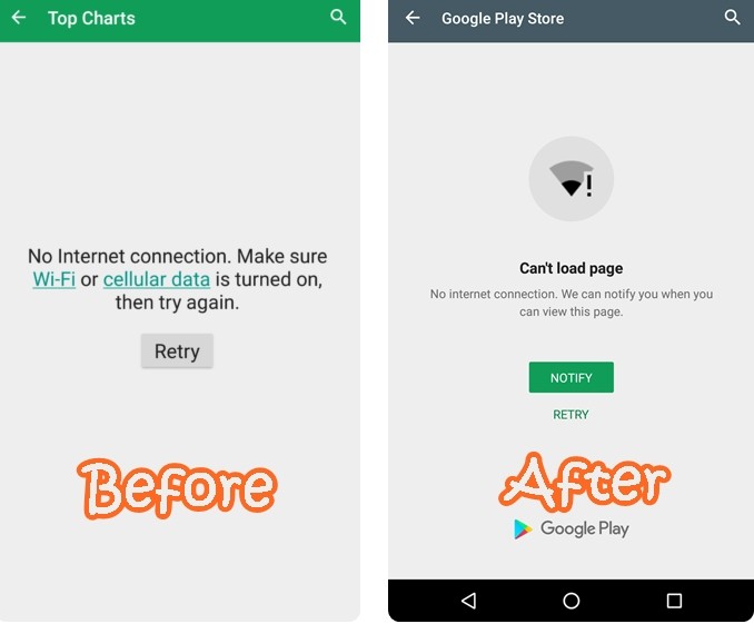 Google Play Store ahora permite que te avisen cuando vuelva Internet