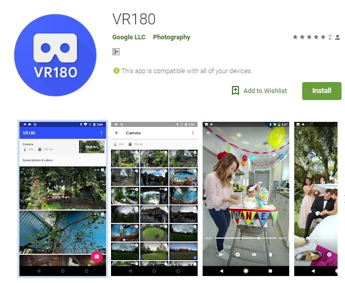 Google VR180 obtiene un lugar en Play Store