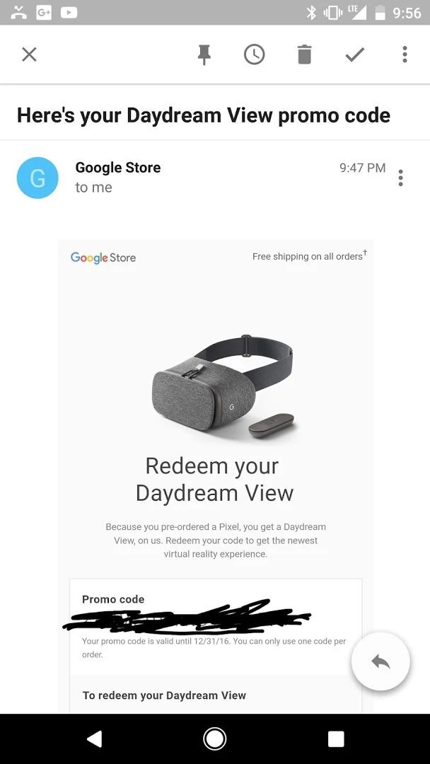 Google comienza a enviar el código promocional DayDream VR a los usuarios de Pixel