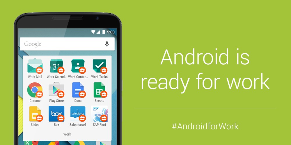Google lanza el programa Android for Work, hace que las cosas de negocios sean más seguras en los dispositivos Android
