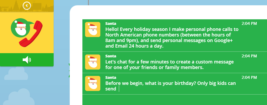 Google y Papá Noel se unen esta Navidad para enviar llamadas automáticas personalizadas a quien tú elijas.