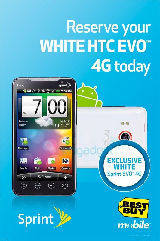White EVO 4G HTC Best Buy