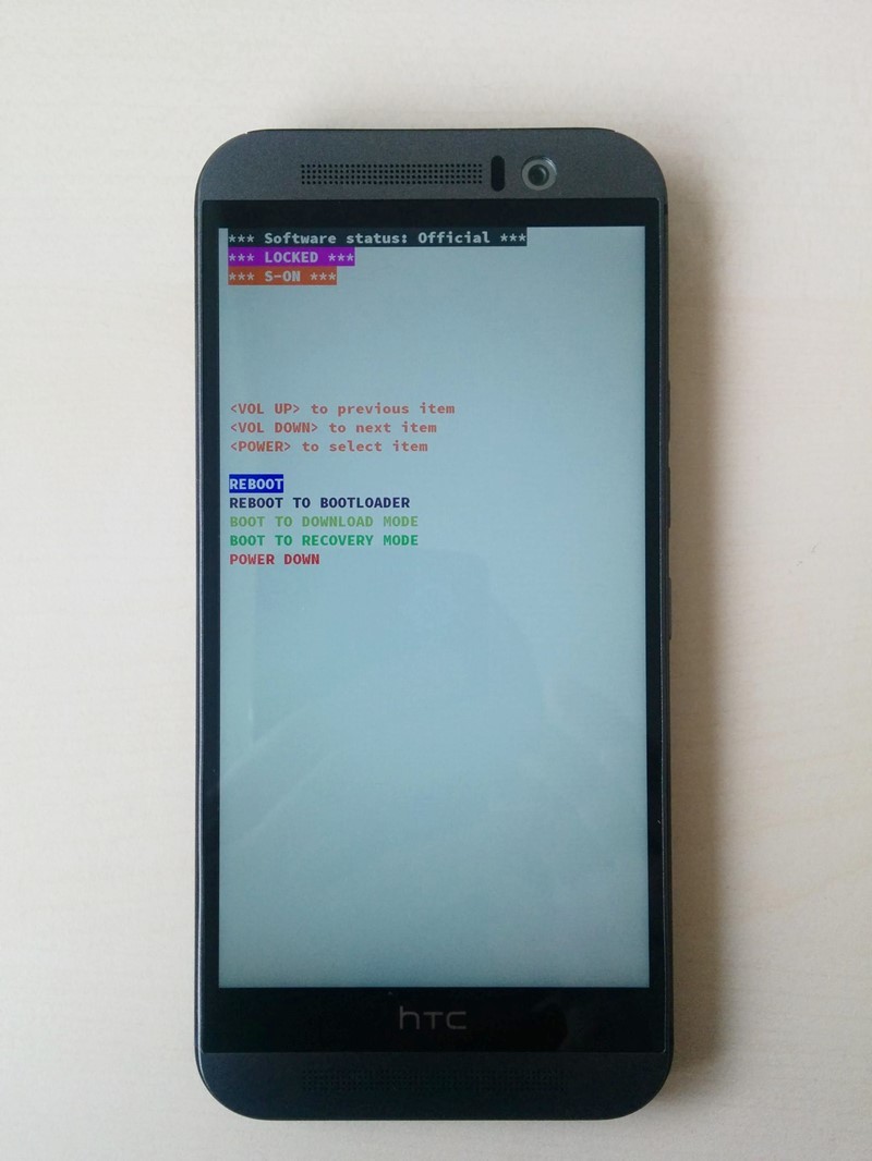 HTC One M9 Bootloader Mode