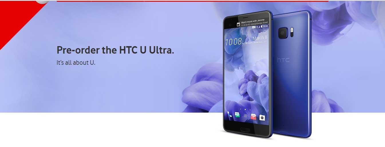 HTC U Ultra se lanzará en Australia el 8 de marzo, Vodafone ahora toma pedidos anticipados