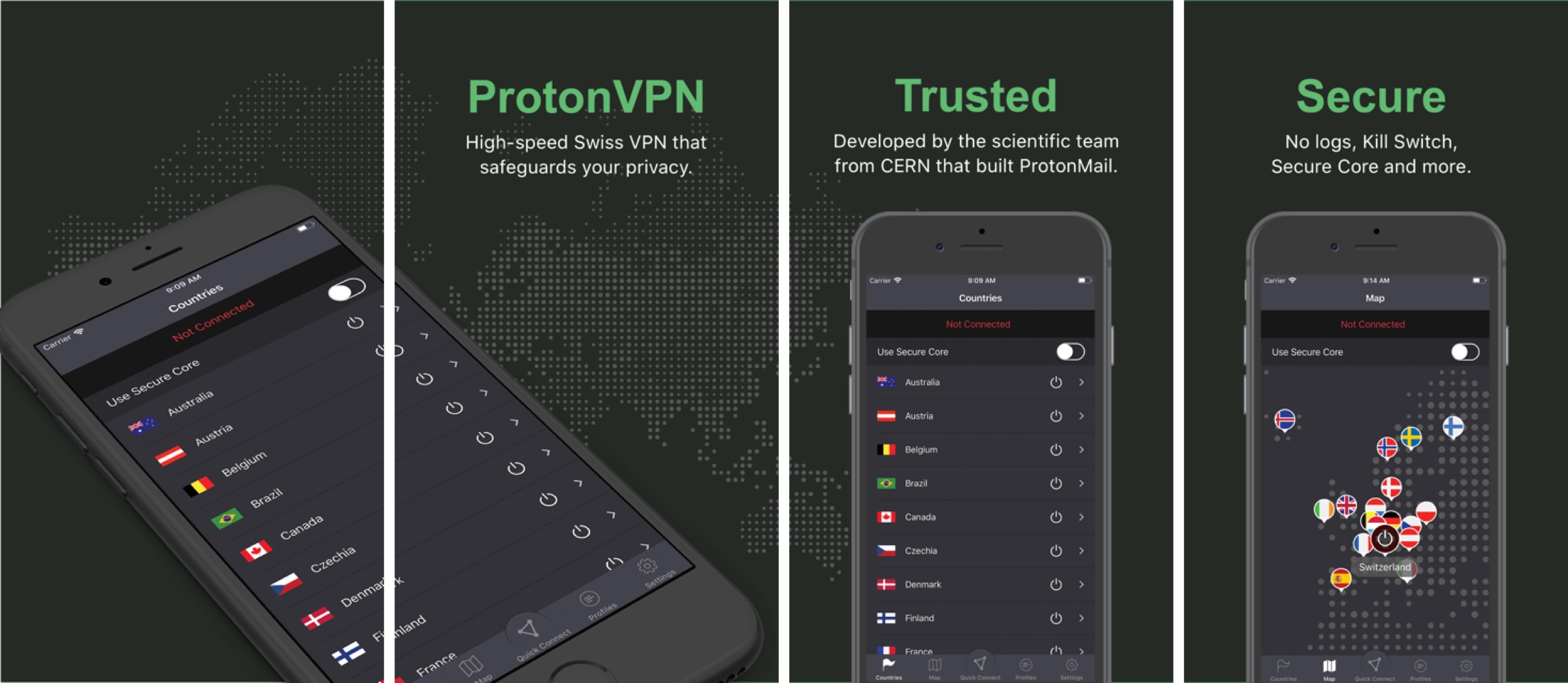Capturas de pantalla de ProtonVPN