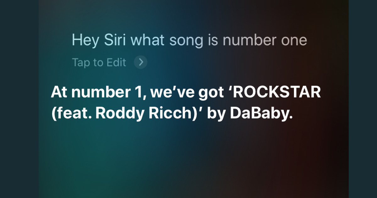 Haz que Siri te diga qué canción encabeza la lista