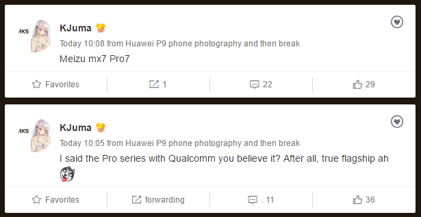 Hoja de especificaciones Meizu MX7 y PRO7 para incluir el procesador Snapdragon 835
