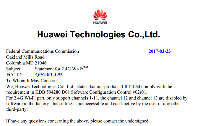 Huawei Enjoy 7 Plus supera la FCC, podría lanzarse pronto en EE. UU. y otros mercados