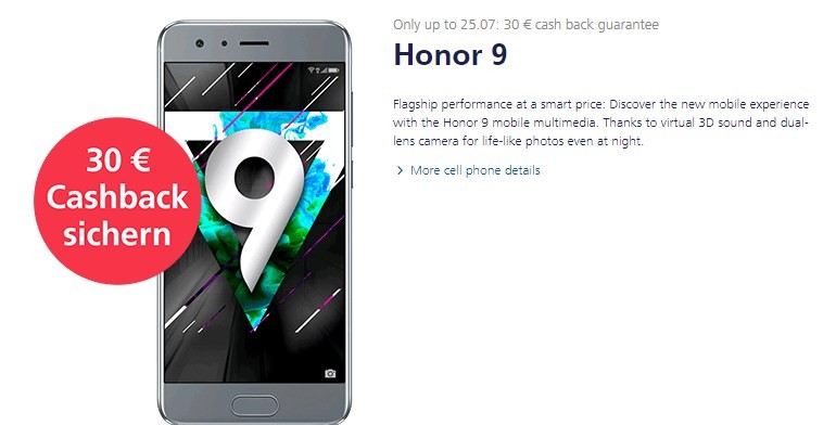 Huawei Honor 9 continúa con la reserva previa en O2 Alemania
