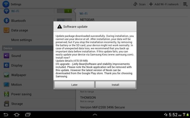 Instalar manualmente la actualización de Android 4.1.2 en Samsung Galaxy Note 10.1 N8000 (Global) y N8013 (US Cellular)