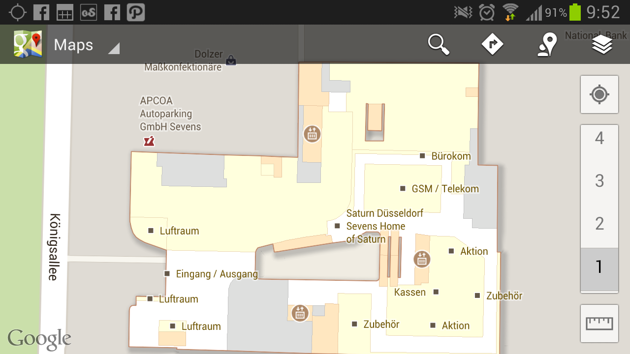 Interior Google Maps ahora disponible en Alemania.