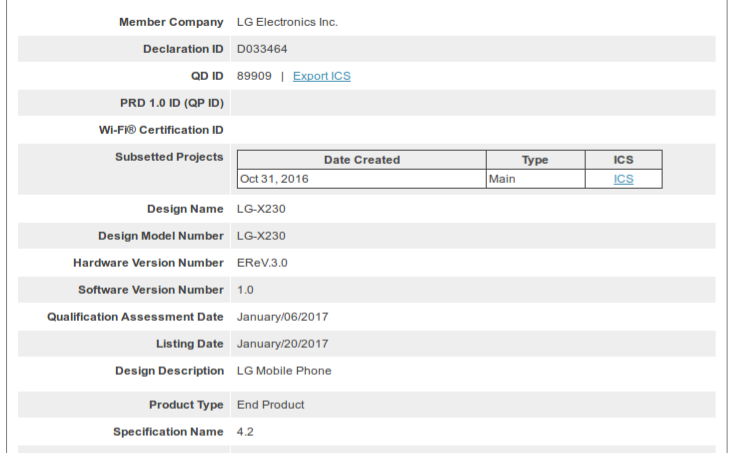 LG X230 se lanzará en los próximos meses, aprobado por Bluetooth SIG