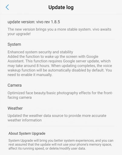 La actualización 1.8.5 de Vivo Nex A trae mejoras en la cámara, el clima y la activación de la pantalla del Asistente de Google