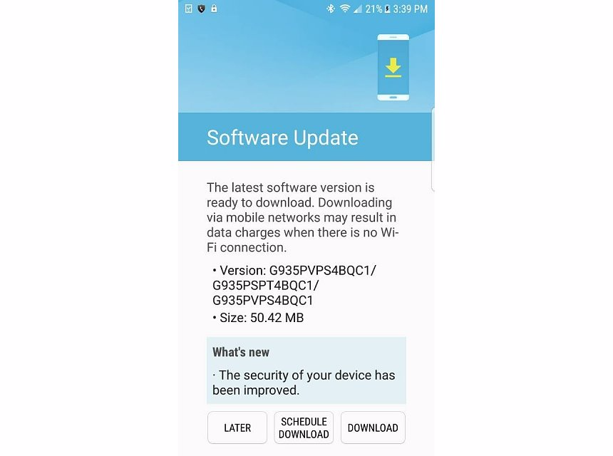 La actualización OTA de Sprint Galaxy S7 y S7 edge se implementa con el parche de seguridad de marzo
