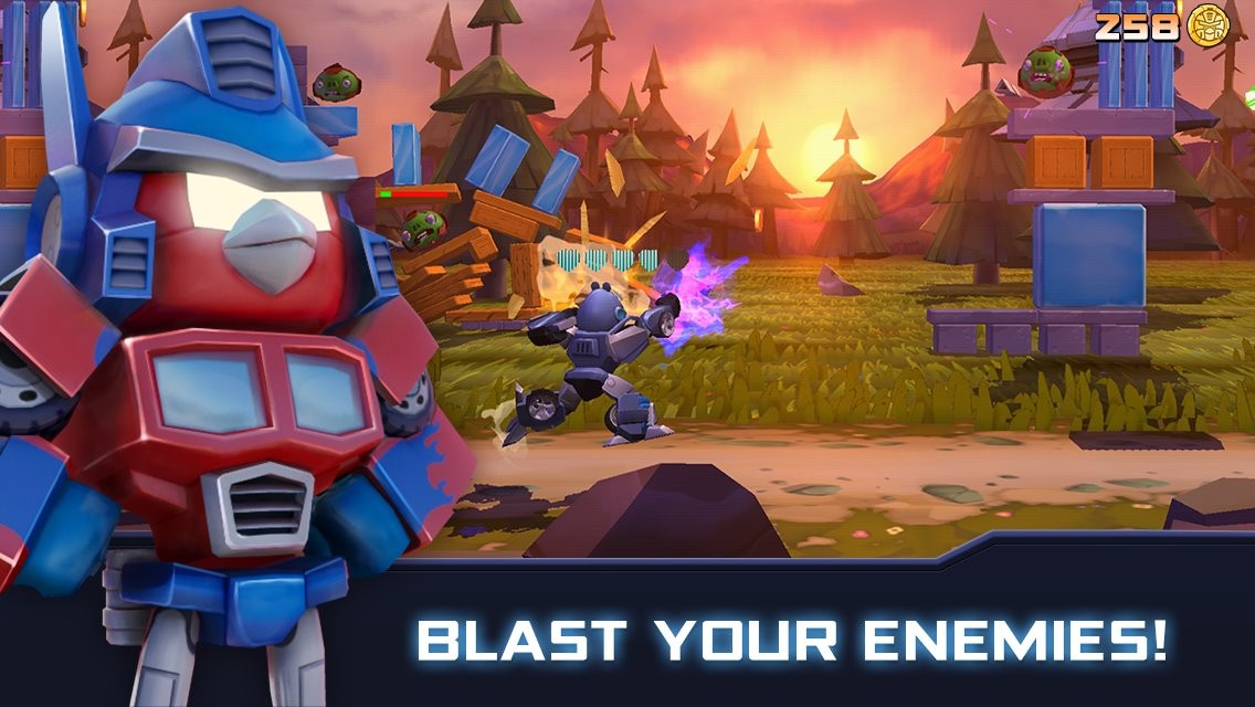 La actualización de Angry Birds Transformers presenta la función Spark Run, un personaje llamado accesorio Blaster and Cassettes
