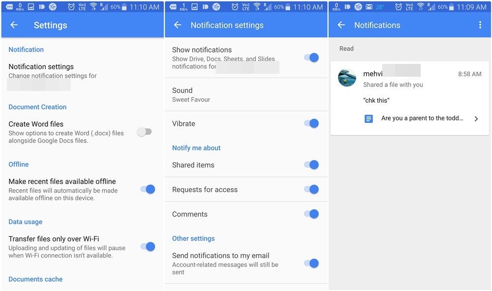 La actualización de Google Docs, Slides y Sheets trae notificaciones recientes y configuraciones de notificación