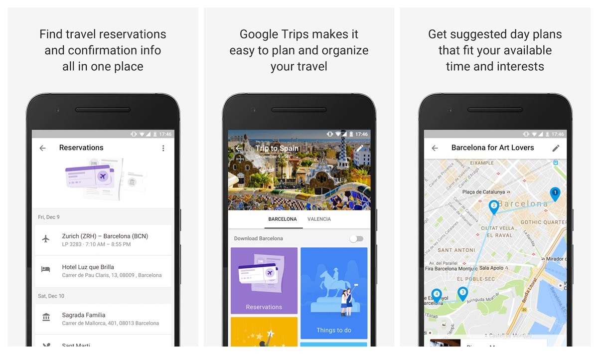 La actualización de Google Trips facilita compartir todas las reservas de un viaje