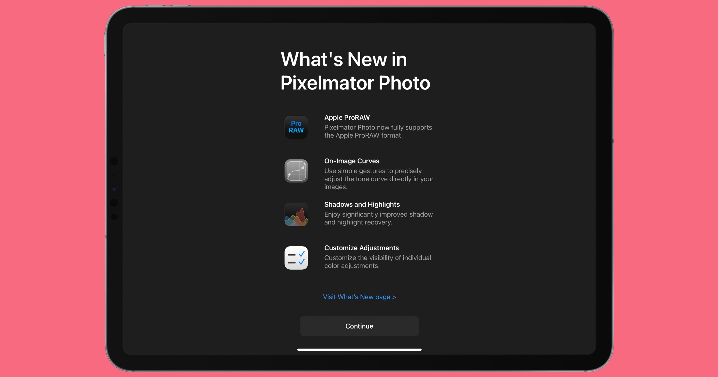 La actualización de Pixelmator Photo 1.5 es compatible con Apple ProRAW