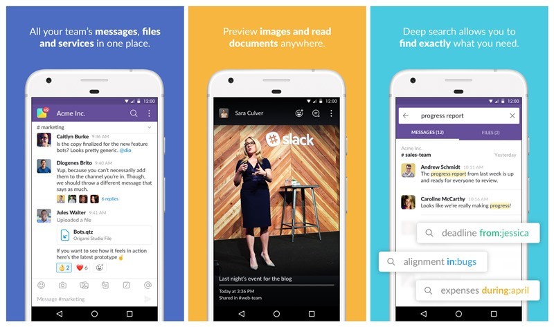 La aplicación Slack para Android se actualizó para admitir los idiomas francés, español y alemán y algunas funciones nuevas