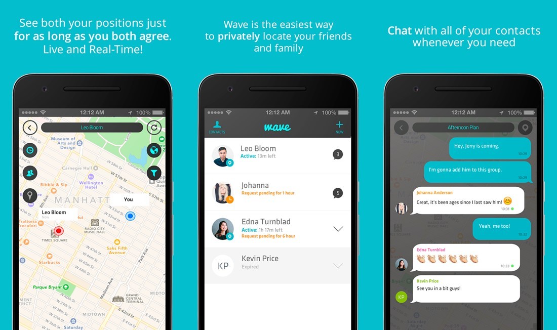La mejor aplicación para compartir ubicaciones privadas, Wave, ahora permite chatear dentro de la aplicación